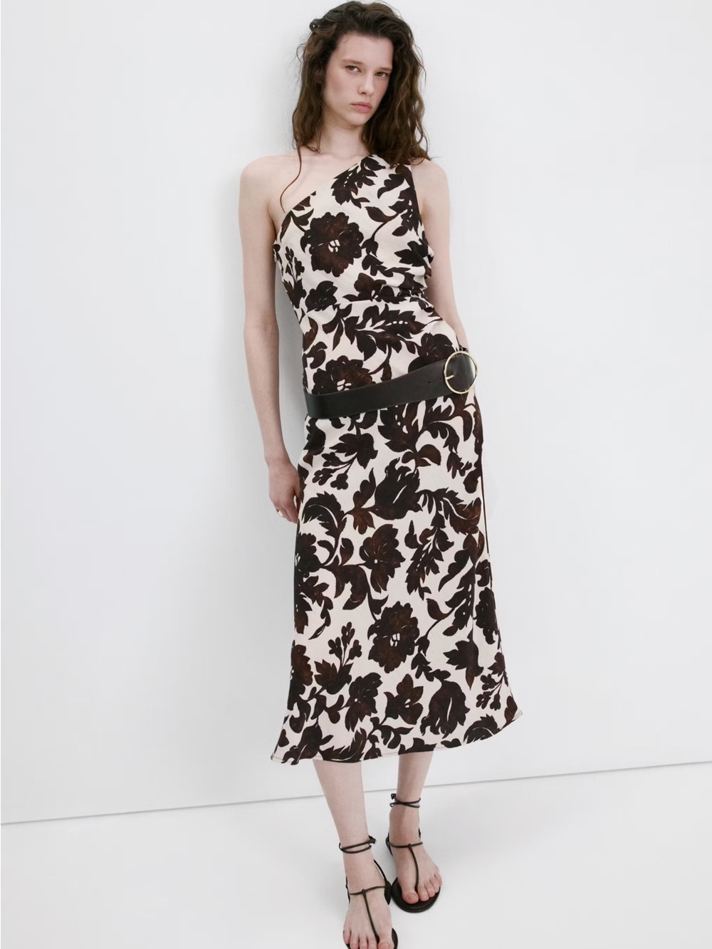 NWT (size M) MANGO ASYMMETRICAL FLORAL-PRINT DRESS